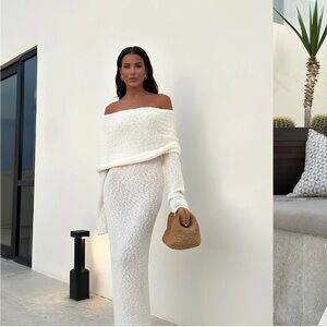 Meshki Marisol Boucle Maxi Dress - Ivory